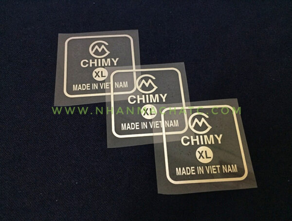 Nhãn Ép Nhiệt Chimmy Nhũ Bạc Đẹp